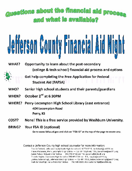 usd342 jefferson county financial aid night fafsa night flyer